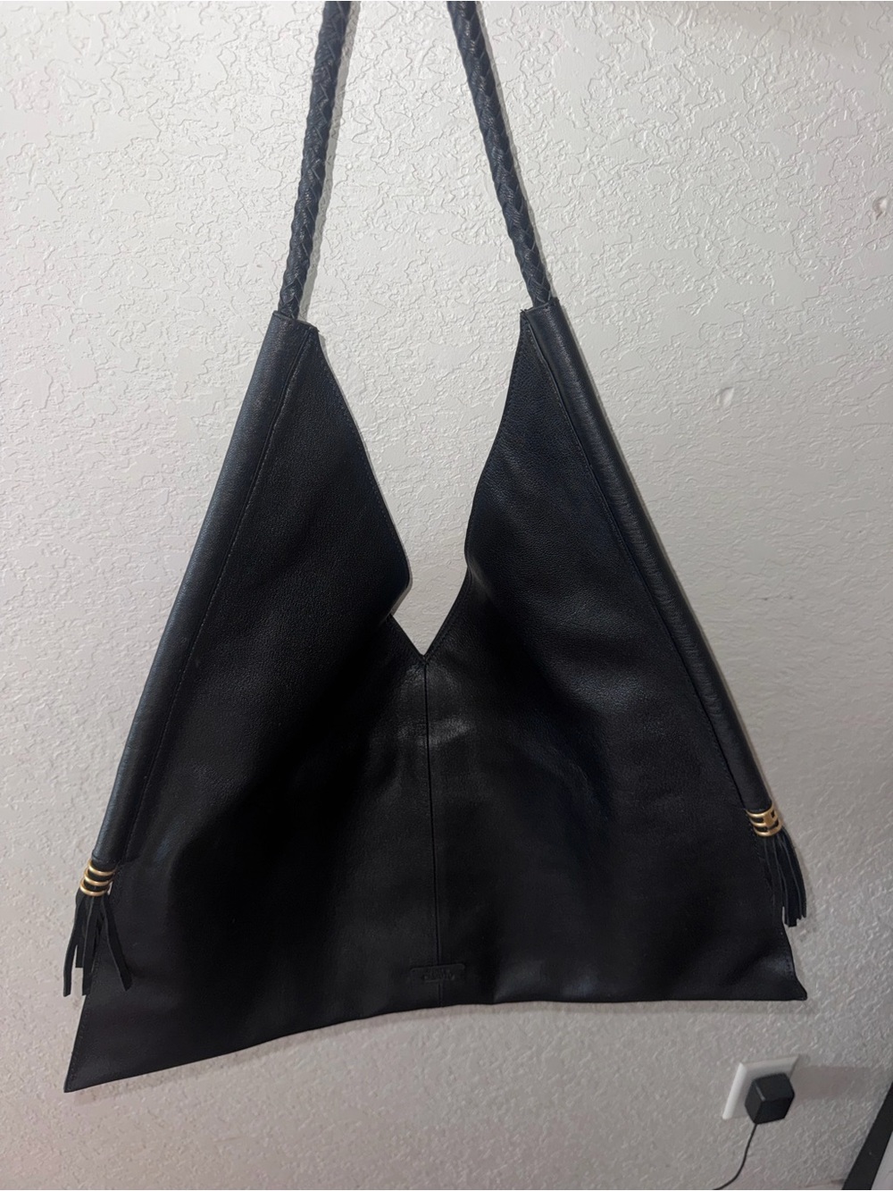 Vince Camuto Black Leather Shoulder Tote NWT